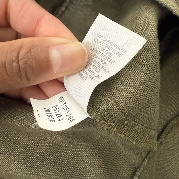 J Jill Love Linen Ankle Pants Women 2X Drawstring Lagenlook Beach Olive Coastal - Picture 9 of 11